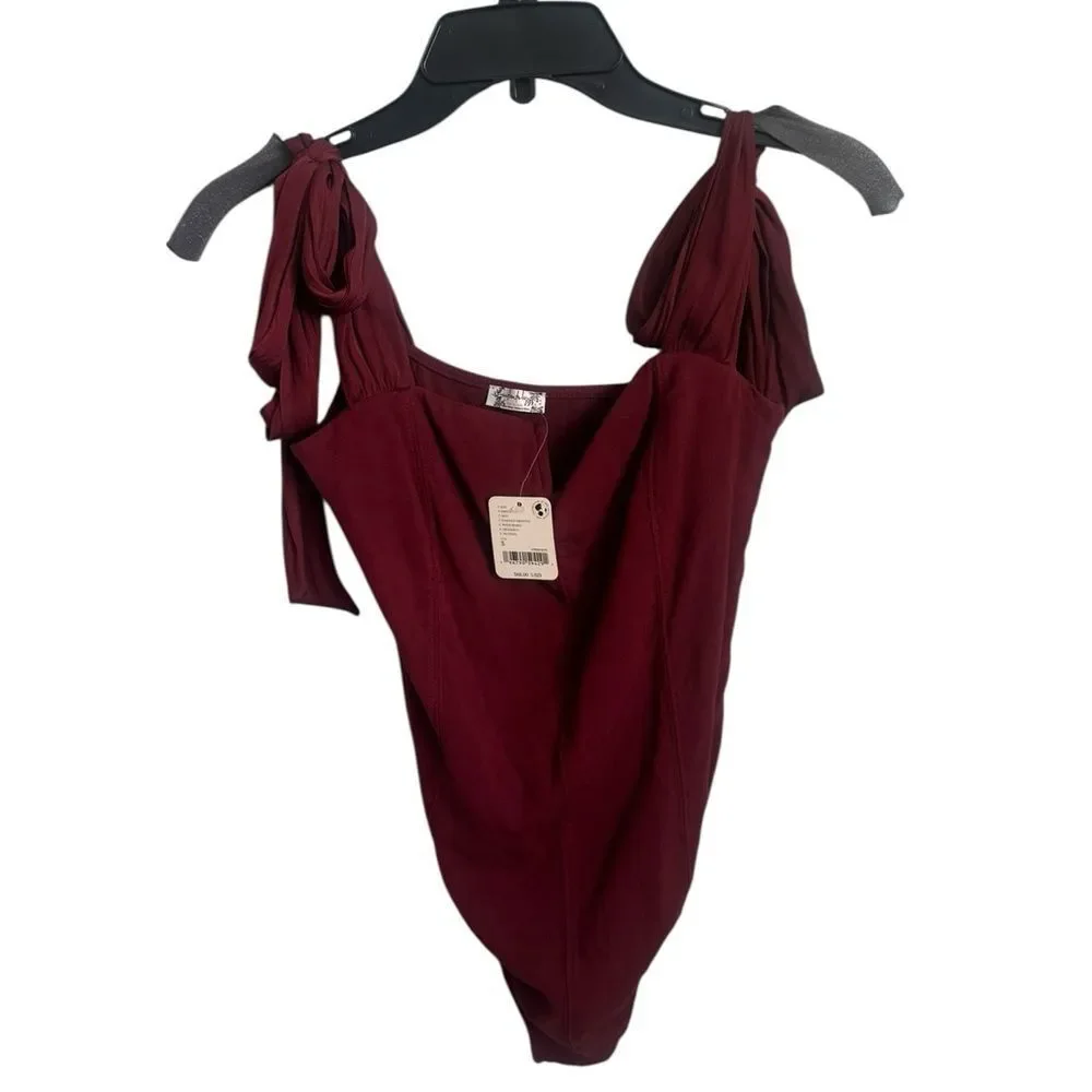 Free People x Intimately FP Lola Bodysuit In Precious Wine NWT S